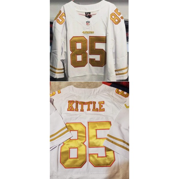 San Francisco 49ers Custom White Color With Gold Letters Limited Stitched NFL Jersey
