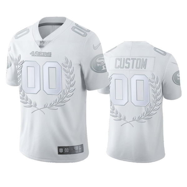 San Francisco 49ers Customized White MVP Platinum Stitched Jersey