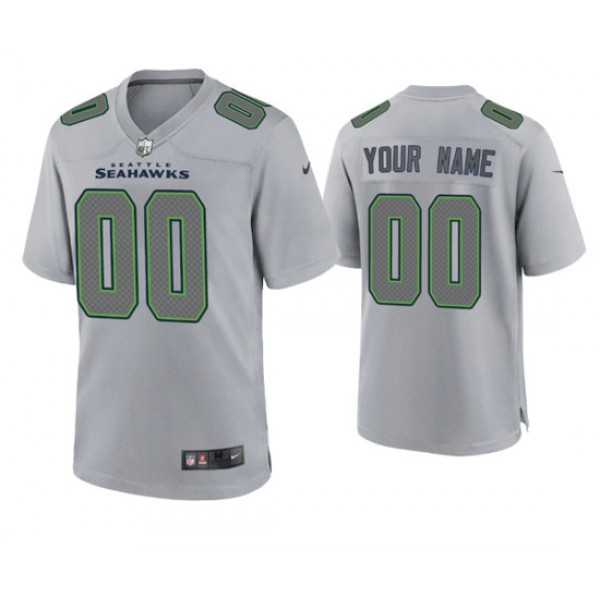 Seattle Seahawks Customized Custom Gray Atmosphere Fashion Stitched Game Jersey