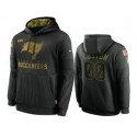Tampa Bay Buccaneers Customized 2020 Black Salute To Service Sideline Performance Pullover NFL Hoodie