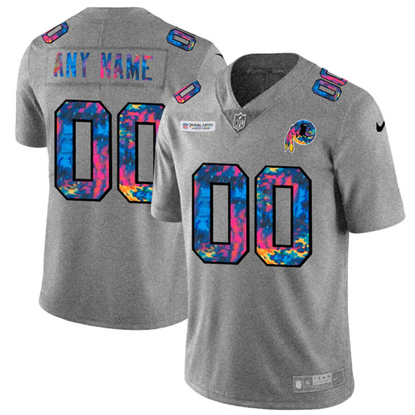 Washington Football Team Customized Custom 2020 Grey Crucial Catch Limited Stitched Jersey