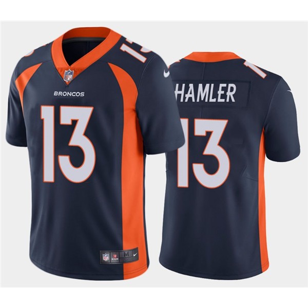 Denver Broncos #13 KJ Hamler Navy Vapor Untouchable Limited Stitched Jersey