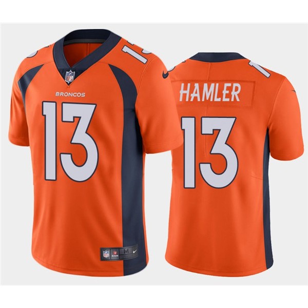 Denver Broncos #13 KJ Hamler Orange Vapor Untouchable Limited Stitched Jersey