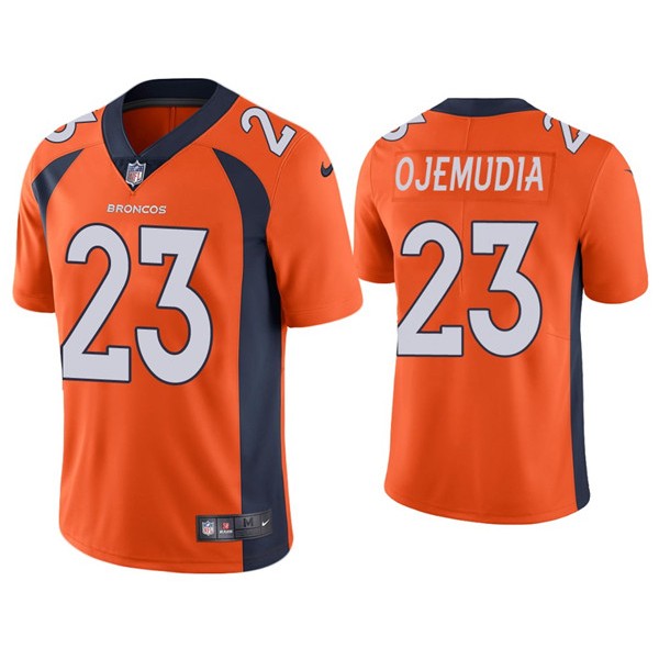 Denver Broncos #23 Michael Ojemudia Orange Vapor Untouchable Limited Stitched Jersey