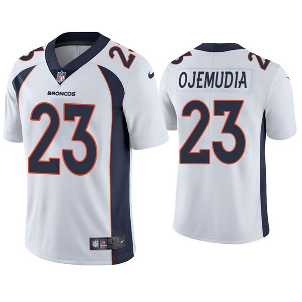 Denver Broncos #23 Michael Ojemudia White Vapor Untouchable Limited Stitched Jersey