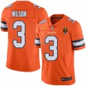 Denver Broncos #3 Russell Wilson Orange With C Patch Walter Payton Patch Limited Stitched Jersey