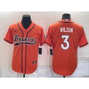Denver Broncos #3 Russell Wilson Orange Cool Base Stitched Baseball Jersey