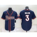 Denver Broncos #3 Russell Wilson Navy Cool Base Stitched Baseball Jersey