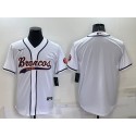 Denver Broncos Blank White Cool Base Stitched Baseball Jersey