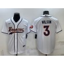 Denver Broncos #3 Russell Wilson White Cool Base Stitched Baseball Jersey