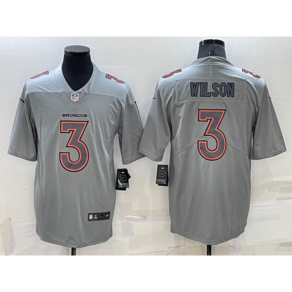 Denver Broncos #3 Russell Wilson Gray Atmosphere Fashion Stitched Jersey
