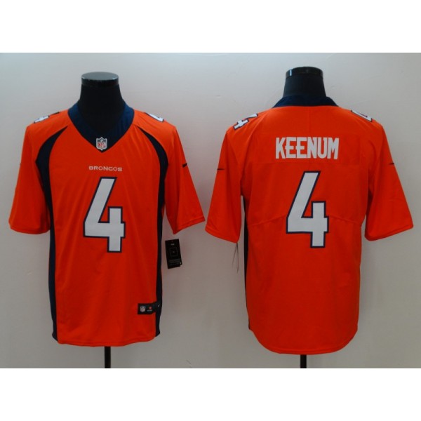 Denver Broncos #4 Case Keenum Orange Vapor Untouchable Limited Stitched Jersey