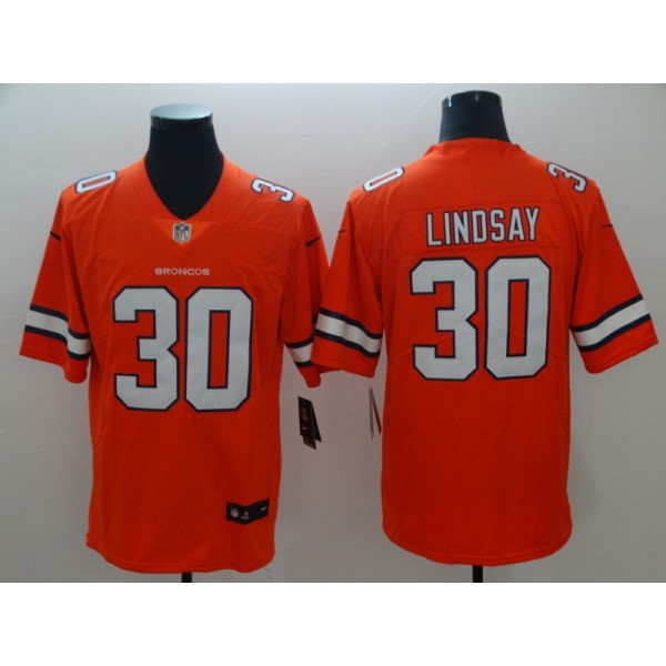 Denver Broncos #30 Phillip Lindsay Orange Color Rush Limited Stitched Jersey