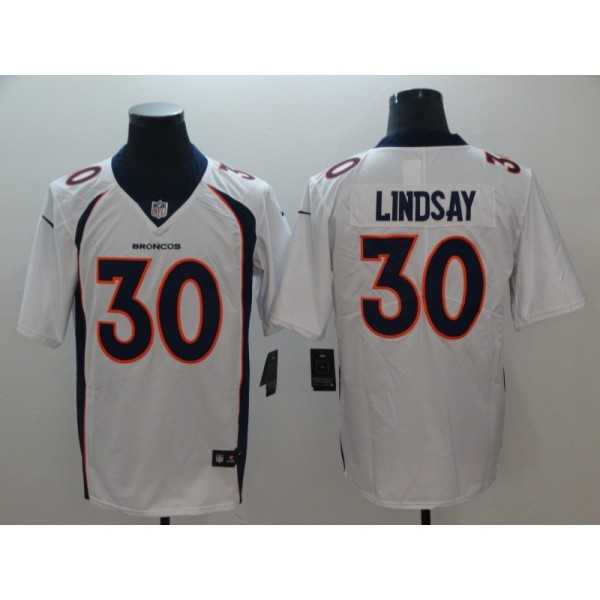 Denver Broncos #30 Phillip Lindsay White Vapor Untouchable Limited Stitched Jersey