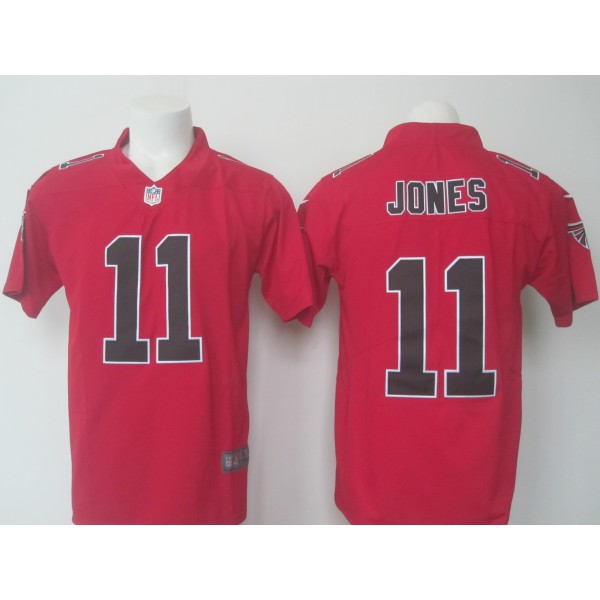 Falcons #11 Julio Jones Red Limited Rush Stitched Nike Jersey
