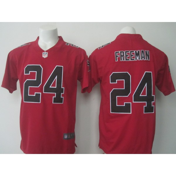 Falcons #24 Devonta Freeman Red Limited Rush Stitched Nike Jersey