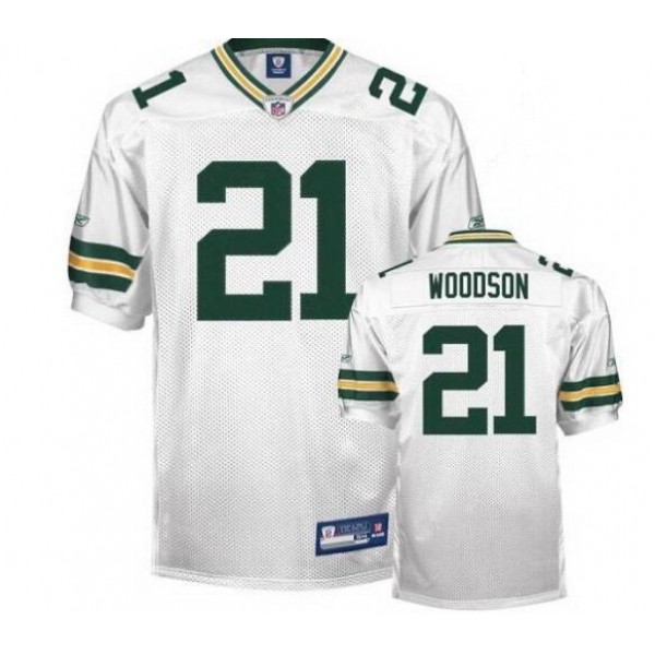 Green Bay Packers #21 Charles Woodson White Stitched Nike Jersey