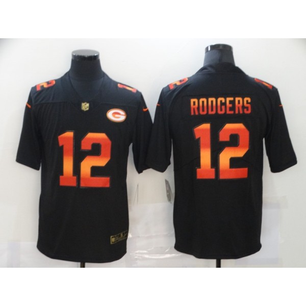 Green Bay Packers #12 Aaron Rodgers 2020 Black Fashion Limited Stitched Jersey