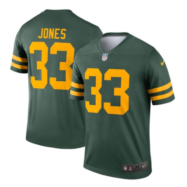 Green Bay Packers #33 Aaron Jones 2021 Green Legend Stitched Football Jersey
