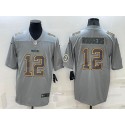 Green Bay Packers #12 Aaron Rodgers Gray With Patch Atmosphere Fashion Stitched Jersey