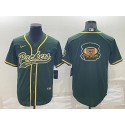 Green Bay Packers Green Team Big Logo With Patch Cool Base Stitched Baseball Jersey