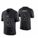 Green Bay Packers #33 Aaron Jones Black Reflective Limited Stitched Football Jersey
