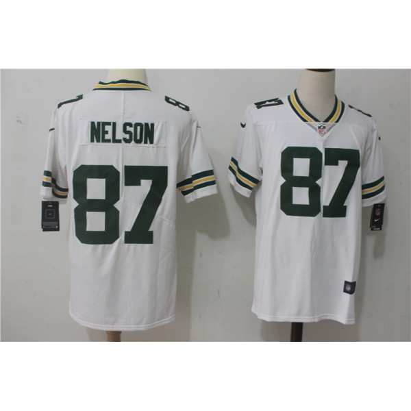 Green Bay Packers #87 Jordy Nelson White Stitched Vapor Untouchable Limited Nike Jersey