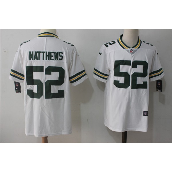 Green Bay Packers #52 Clay Matthews White Stitched Vapor Untouchable Limited Nike Jersey