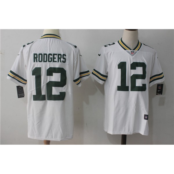 Green Bay Packers #12 Aaron Rodgers White Stitched Vapor Untouchable Limited Nike Jersey