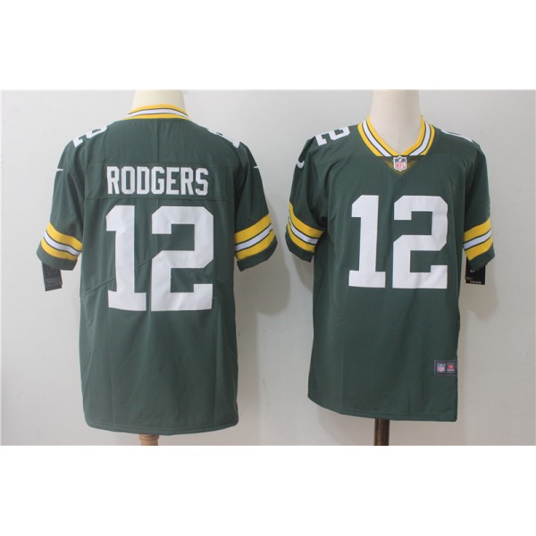 Green Bay Packers #12 Aaron Rodgers Green Team Color Stitched Vapor Untouchable Limited Nike Jersey