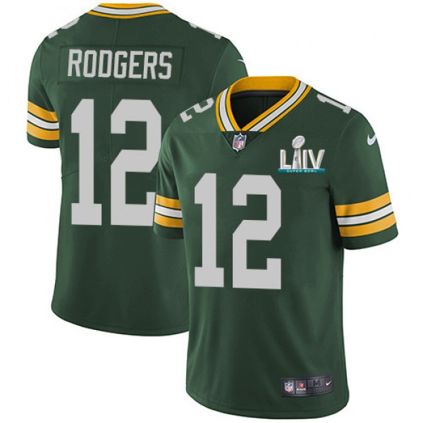 Green Bay Packers #12 Aaron Rodgers Green Super Bowl LIV Vapor Untouchable Stitched Limited Jersey