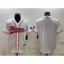 Houston Texans Blank White With Patch Cool Base Stitched Baseball Jersey