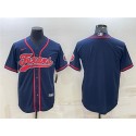 Houston Texans Blank Navy With Patch Cool Base Stitched Baseball Jersey