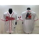 Houston Texans White Team Big Logo With Patch Cool Base Stitched Baseball Jersey