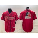 Houston Texans Red Team Big Logo With Patch Cool Base Stitched Baseball Jersey