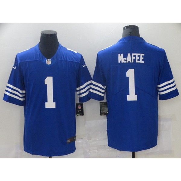 Indianapolis Colts #1 Pat Mcafee Blue Stitched Football Jersey