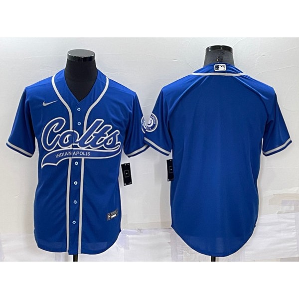 Indianapolis Colts Blank Royal Cool Base Stitched Baseball Jersey