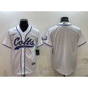Indianapolis Colts Blank White Cool Base Stitched Baseball Jersey