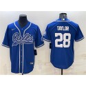 Indianapolis Colts #28 Jonathan Taylor Royal Cool Base Stitched Baseball Jersey