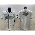 Jacksonville Jaguars White Team Big Logo With Patch Cool Base Stitched Baseball Jersey