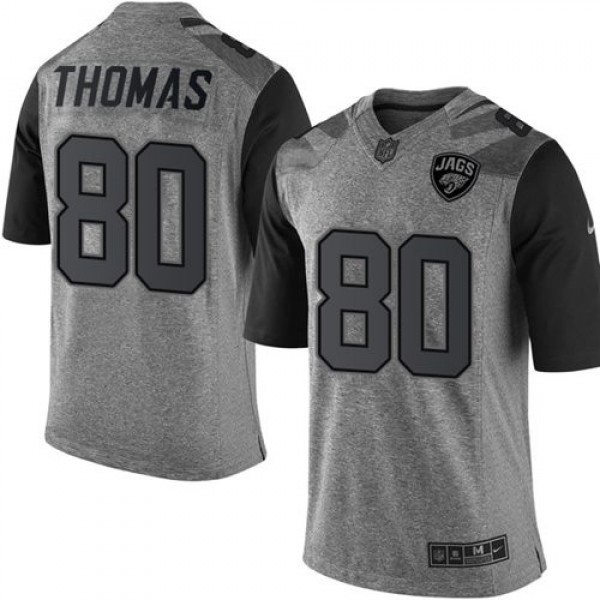 Jaguars #80 Julius Thomas Gray Stitched Limited Gridiron Gray Nike Jersey