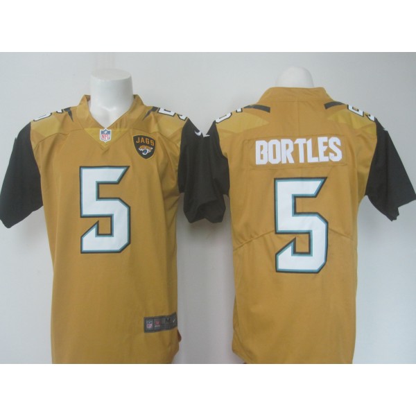 Jaguars #5 Blake Bortles Gold Limited Rush Stitched Nike Jersey