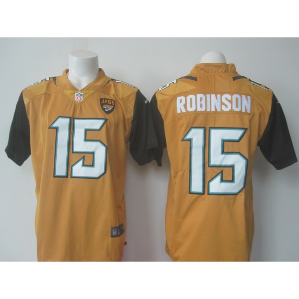 Jaguars #15 Allen Robinson Gold Limited Rush Stitched Nike Jersey