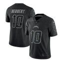 Los Angeles Chargers #10 Justin Herbert Black Reflective Limited Stitched Football Jersey