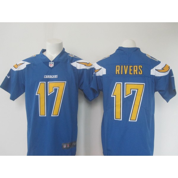 Los Angeles Chargers #17 Philip Rivers Blue Limited Rush Stitched Nike Jersey