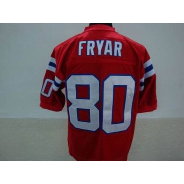 Michell Ness Patriots #80 Irving Fryar Red Stitched Throwback Jersey