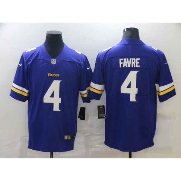Minnesota Vikings #4 Brett Favre Purple Vapor Untouchable Limited Stitched Jersey