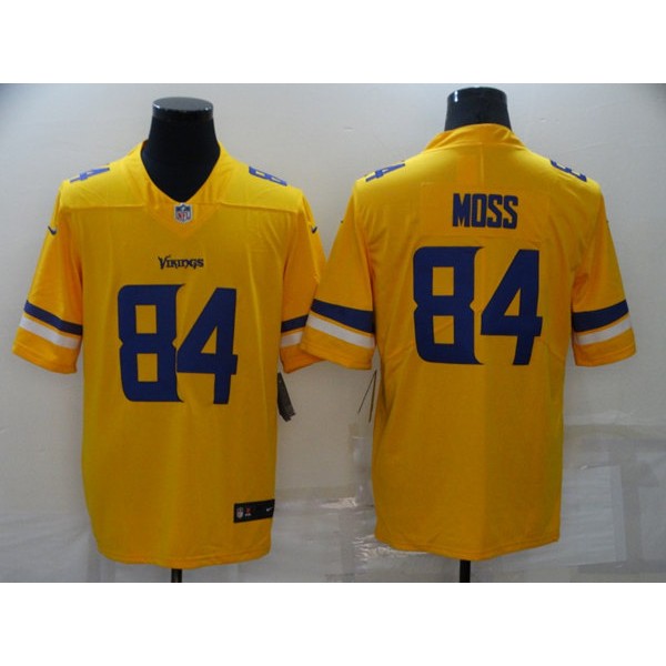 Minnesota Vikings #84 Randy Moss Gold Inverted Legend Stitched Jersey