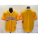 Minnesota Vikings Blank Gold With Patch Cool Base Stitched Baseball Jersey