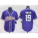 Minnesota Vikings #19 Adam Thielen Purple With Patch Cool Base Stitched Baseball Jersey